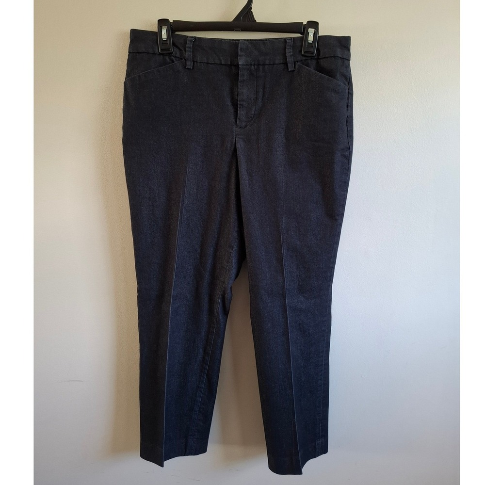 Nine West Dark Gray Stretch Pants Hi Rise Sleek Office Work Casual Chic Sz 10/30